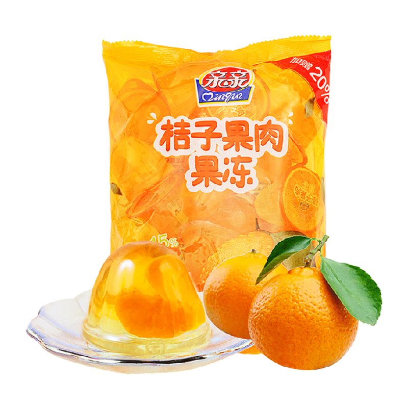 亲亲桔子0脂杯装果肉果冻大袋装婚庆喜糖果休闲儿童学生零食小吃