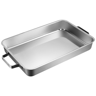 烤鱼盘不锈钢电磁炉专用烤鱼锅商用海鲜大咖纸包鱼长方形家用托盘