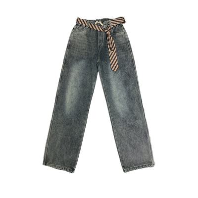 秋冬加绒男士痞帅水洗蓝色牛仔裤