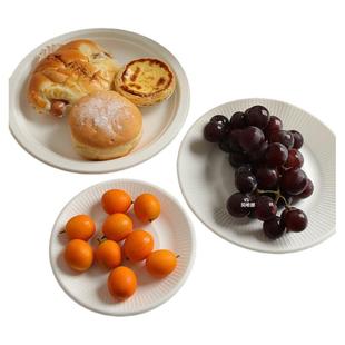 一次性碟子加厚圆盘白色纸盆蛋糕盘diy绘画盘子烧烤盘菜碟7寸纸盘