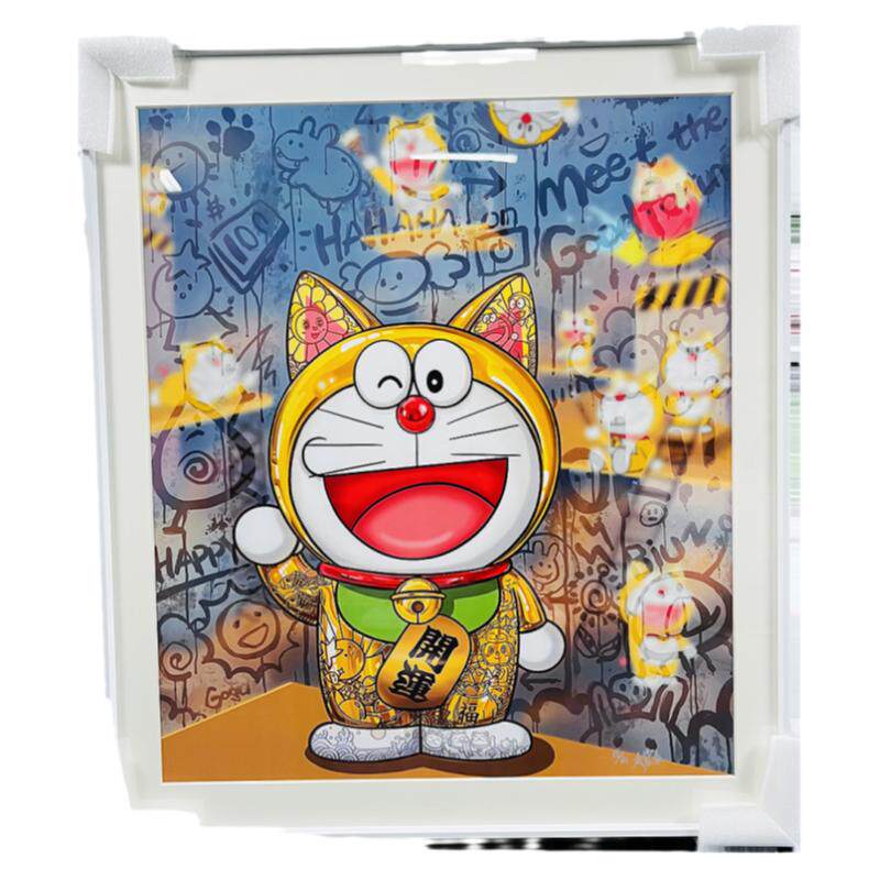 招财猫叮当猫招财装饰画