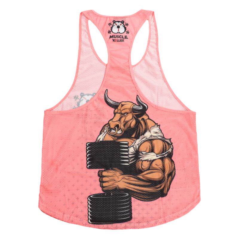 肌肉杀手杠铃牛工字背心健身房跑步无袖运动训练服装夏季速干男