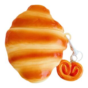 适用于华为freeclip保护套7i仿真食物牛角包小米buds5苹果耳机保护壳适用Airpodspro保护套面包freebudspro4