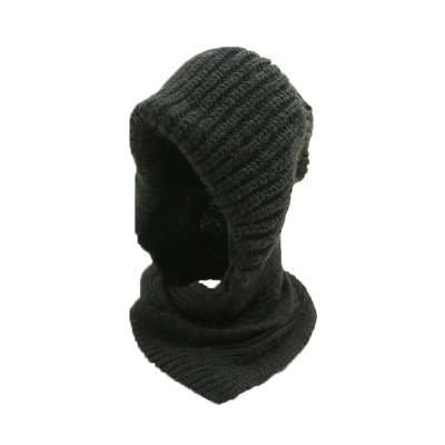 含羊毛女冬季加厚帽子围巾一体