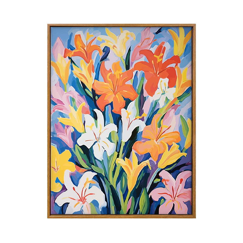 雅调野兽派百合花diy数字油画