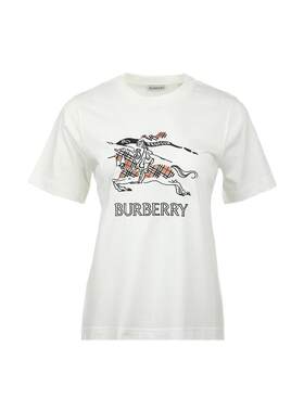 【自营】BURBERRY/博柏利女士26年新品马术骑士格纹饰宽松短袖T恤