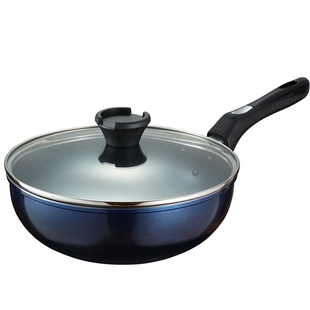 出口日本钻石小炒锅不粘锅家用蓝钻炒菜锅专用一两人一人食