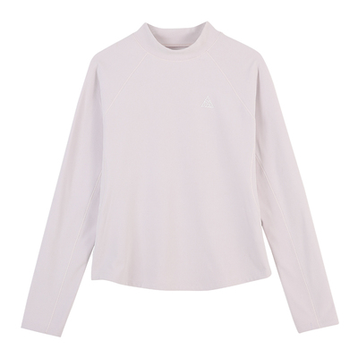 云上生活【岁暖】半高领插肩袖双面抓绒长袖女T恤纯色打底衫上衣