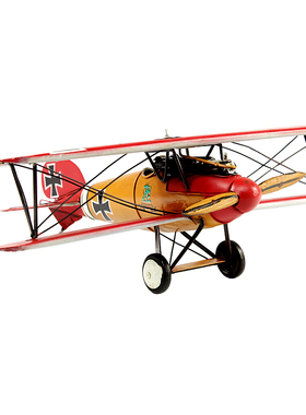 逸飞印象复古双翼飞机铁皮摆件