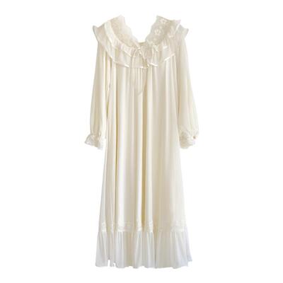 睡裙花边拼接网纱莫代尔宫廷春秋