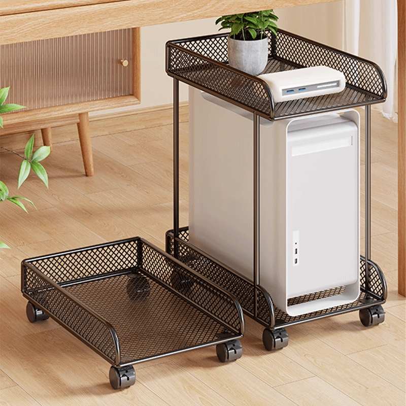 电脑主机托架可移动家用台式工位滑轮机箱底座支架托盘放置置物架