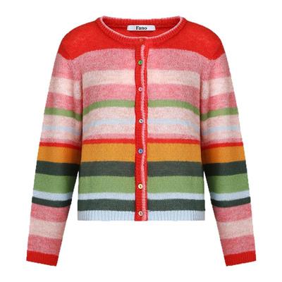 范洛Fano小众彩虹撞色羊毛针织衫