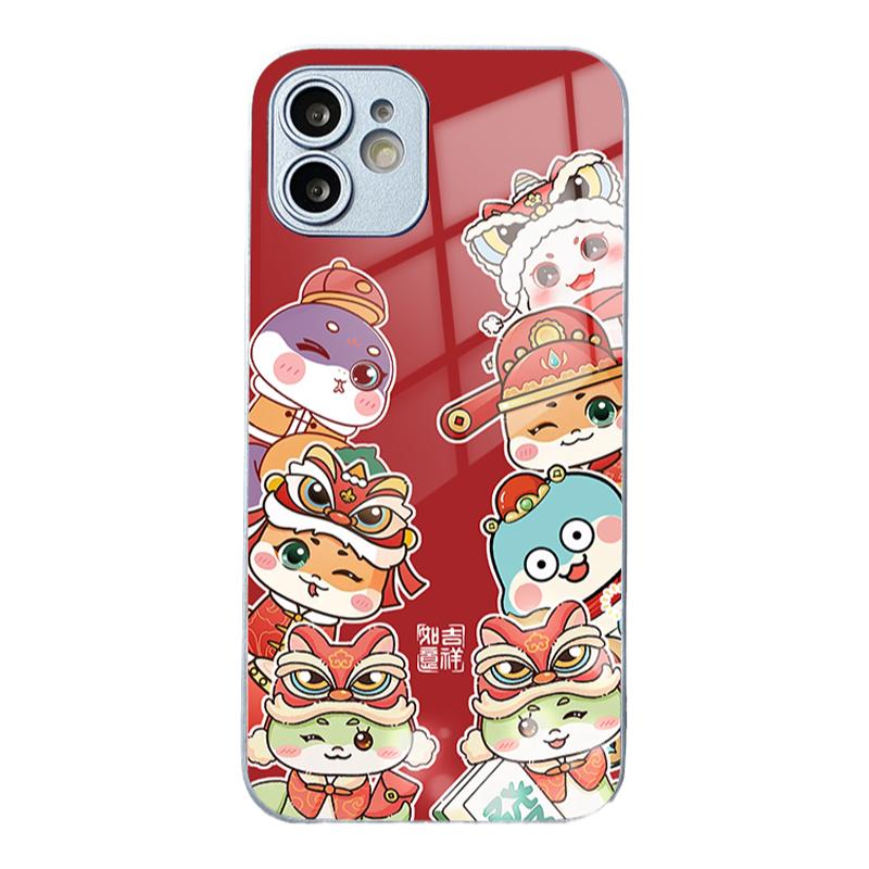 imobile财神蛇手机壳适用小米红米note14新年note13红色12turbo/k70e/k60/k40/k50至尊版11/10/9/proplus玻璃