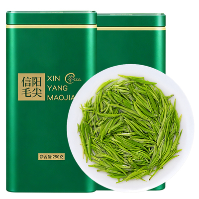 信阳毛尖特一级绿茶雨前头采新茶嫩芽浓香型礼盒装官方旗舰店炒青