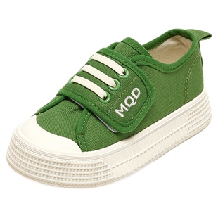 MQD马骑顿童鞋2026春季透气百搭男童板鞋魔术贴防臭女童帆布鞋