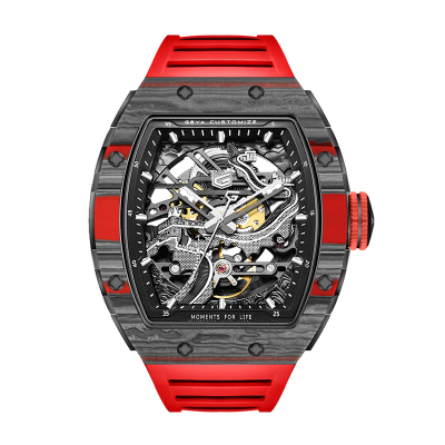 格雅长城手表男碳纤维镂空男表