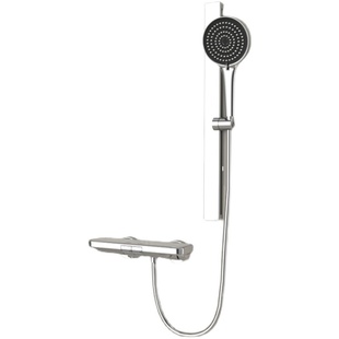 派菲娅极简新款花洒套装家用钢琴按键式全铜主体恒温电镀银花洒