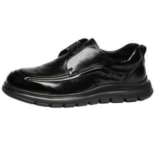 防脱胶商务休闲皮鞋男款真皮头层牛皮轻便发泡厚底一脚蹬增高男鞋