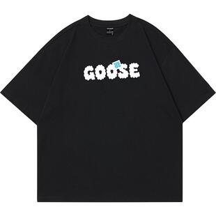 夏日男生凉感速干短袖t恤趣味字母印花国潮宽松索罗娜运动情侣装T