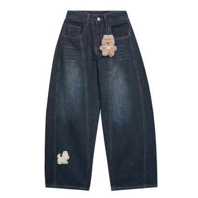 LALABOBO立体毛毛狗弯刀裤