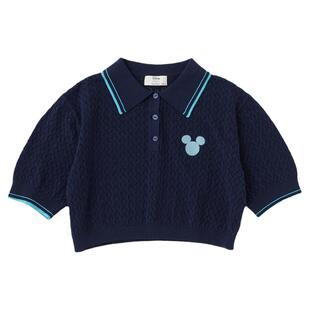 MOUSSY 夏季新品迪士尼联名刺绣POLO针织上衣女010HSL70-0100
