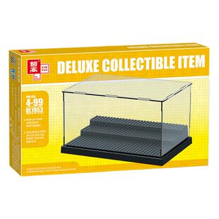 哲高人仔积木收纳盒小颗粒人偶展示架三层亚克力手办收纳防尘罩