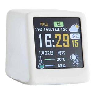 1.54寸创意简约桌面WIFI数码天气时钟礼物手工时间电子黑科技摆件