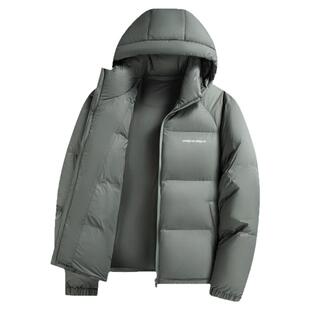 【高充绒】鸭鸭冬季羽绒服男立领连帽极寒加厚保暖面包服外套男潮