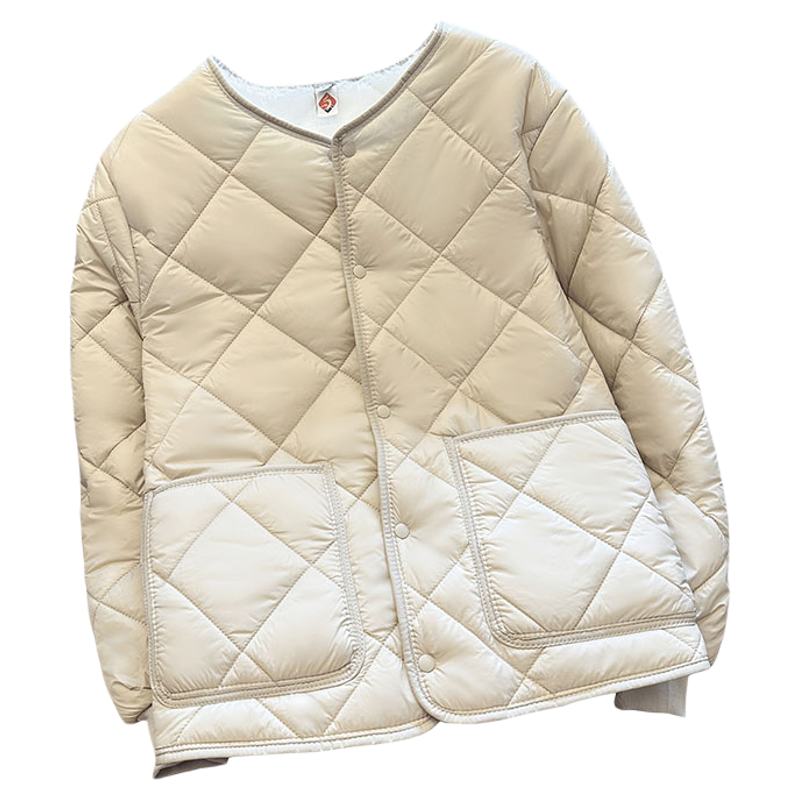 加厚冬季菱格内胆学生棉服宽松