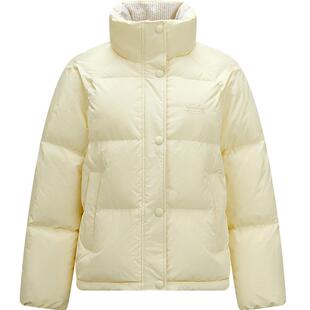 【蜜蜂欢乐社】森马肌理拼接条纹学院风立领宽松女90绒羽绒服