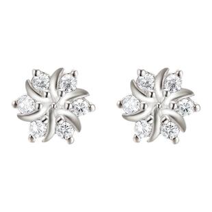 S999纯银耳钉不过敏耳饰雪花耳钉新款耳环女小巧高级感少女感耳饰