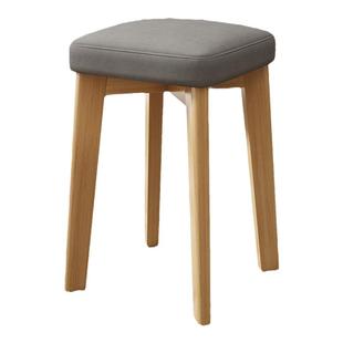 网红小凳子家用软包木凳现代简约实木板凳可叠放矮方凳卧室梳妆凳