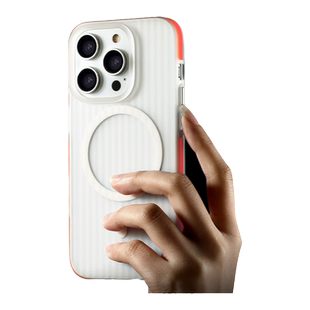 橙边白底肤感磁吸适用苹果16手机壳新款16promax套iphone16pro硅胶苹果15防摔苹果13全包14小众12女男ProMax