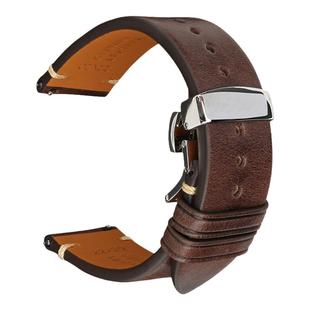 快拆手表带男真皮适用美度西铁城浪琴天梭力洛克阿玛尼复古皮表带