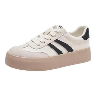 热风女鞋秋季潮流德训鞋厚底时尚板鞋运动鞋小白鞋女士