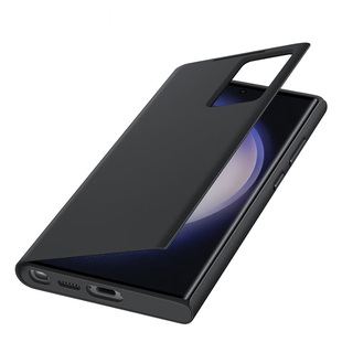 新款三星s23ultra手机壳智能视窗翻盖皮革保护壳s24ultra手机套全包防摔皮套s21/s22十超薄简约商务男士女款