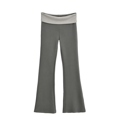 美式复古低腰包臀瑜伽休闲微喇裤