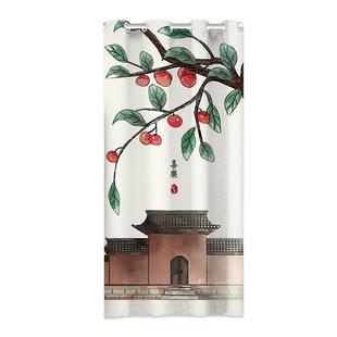 中式门帘隔断家用免打孔卧室宿舍试衣间楼梯口空调挡风遮挡挂帘子