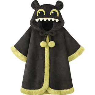 臭宝~信我！睡袍女珊瑚绒加厚保暖冬季家居服可爱卡通斗篷睡衣