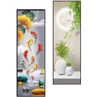 玄关贴画竖款过道自粘画立式墙壁画装饰画墙面遮丑贴纸挂画3d立体