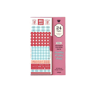 韩国indigo欧式复古月日星期标记贴纸24张套装手账素材diy装饰贴