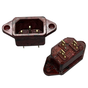 电锅插座配件电饭锅品字插口铜脚电热锅电压力锅三孔电源插座通用