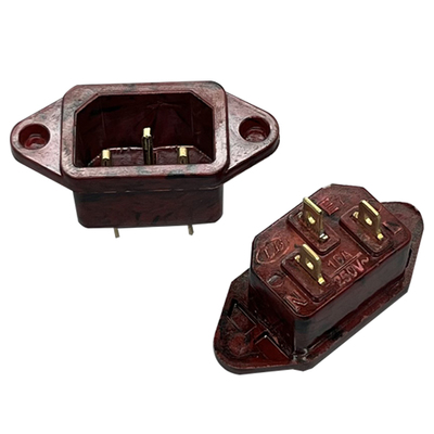 电锅插座配件电饭锅品字插口铜脚电热锅电压力锅三孔电源插座通用