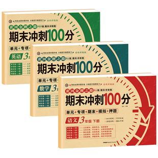 期末冲刺100分三年级下册语文数学英语试卷测试卷全套专项训练人教版小学3语数英同步练习册练习题总复习单元期中期末模拟考试卷子