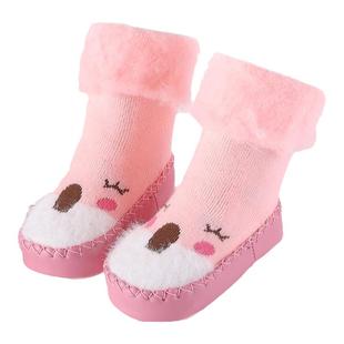 秋冬款防滑婴儿童地板袜子软底加绒加厚保暖男女宝宝冬天步前鞋袜