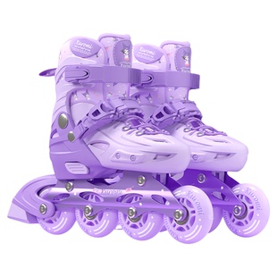 库洛米轮滑鞋儿童女孩3-12岁生日礼物初学专用滑轮礼盒套装溜冰鞋