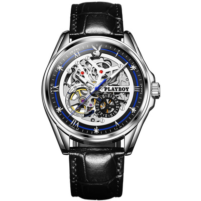 花花公子镂空机械男表
