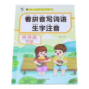 六年级下册 看拼音写词语生字注音 人教部编版六年级下语文课本同步训练课堂作业本生字词语古诗词默写专项练习册田字格字帖练字