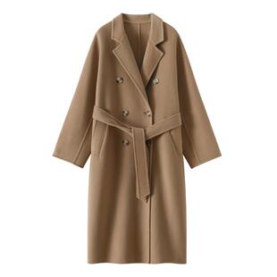 高个子大衣801款安克拉红双面羊绒大衣女宽松加厚中长款毛呢外套