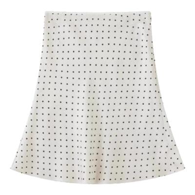 董洁同款2024春夏新款波点缎面花边小鱼尾公主裙小圆点半身裙现货